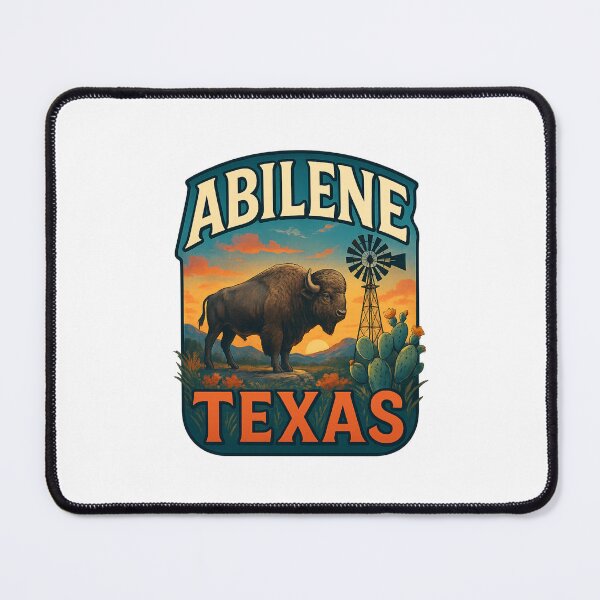 Item preview, Abilene Texas – Buffalo, Windmill, and Desert Sunset designed and sold by Places On Earth.