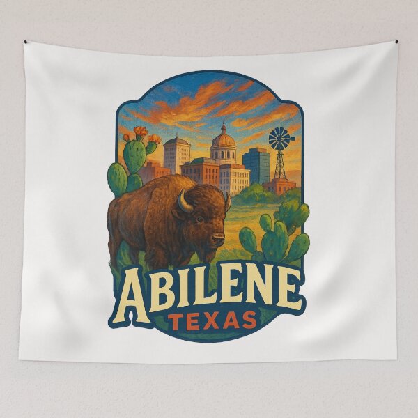 Item preview, Abilene Texas – Buffalo and Historic Skyline designed and sold by Places On Earth.