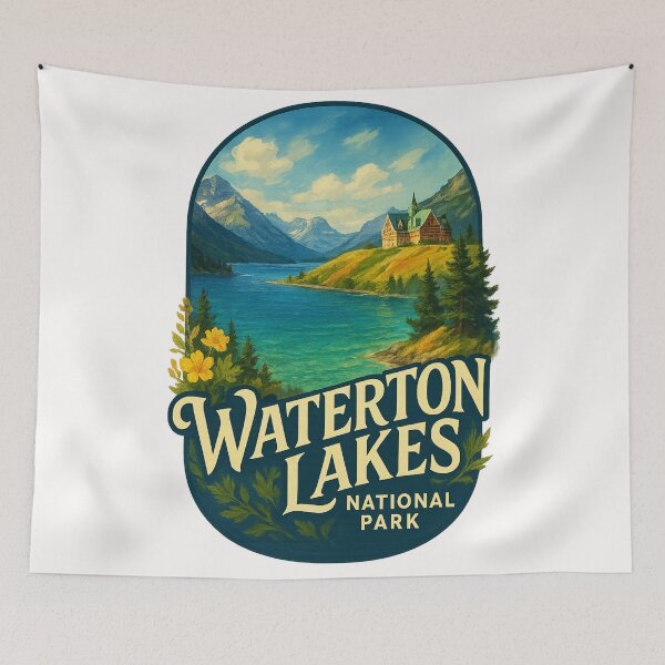 Item preview, Waterton Lakes National Park Canada – Prince of Wales Hotel and Mountain View designed and sold by Places On Earth.