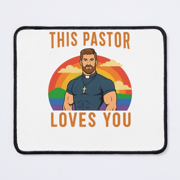 Item preview, This Pastor Loves You – Rainbow Pride Mountains and Clouds designed and sold by Places On Earth.