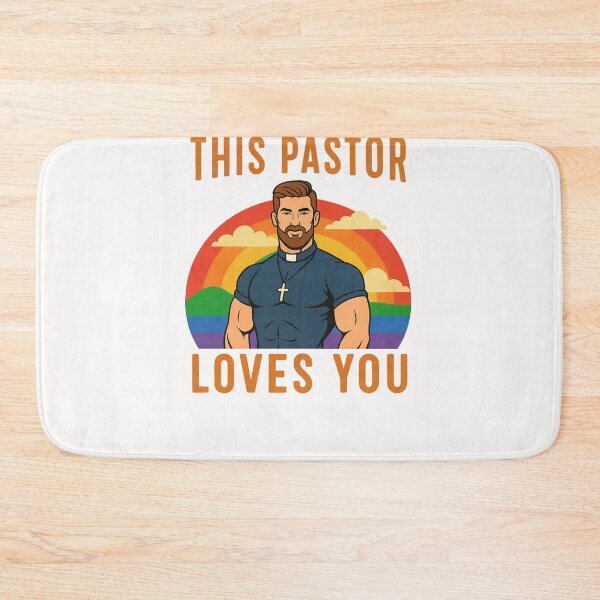 Item preview, This Pastor Loves You – Rainbow Pride Mountains and Clouds designed and sold by Places On Earth.