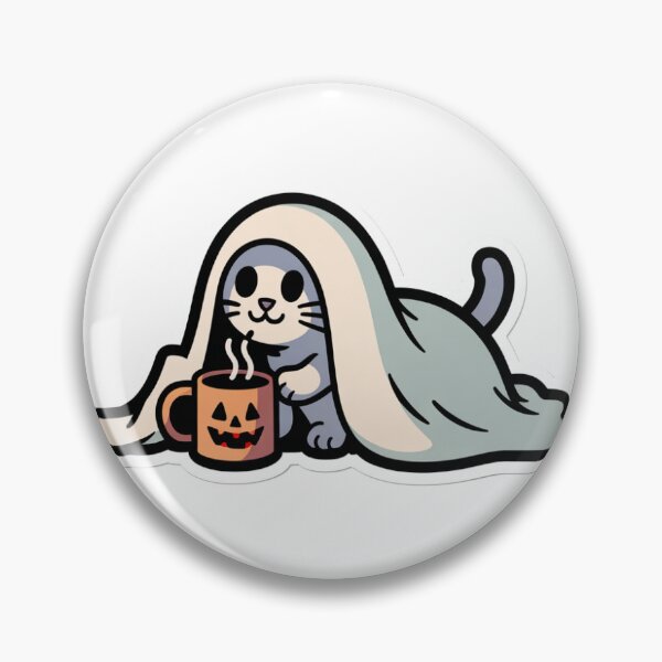 Item preview, Ghost cat with pumpkin cup designed and sold by InfluArt.