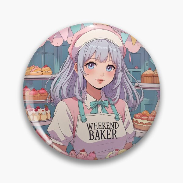 Item preview, Weekend Baker – Cute Anime Girl Baking Sticker designed and sold by Syraform.