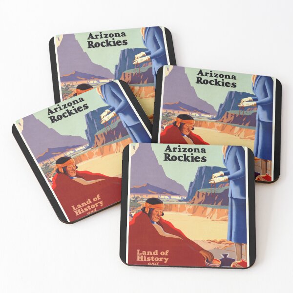 Item preview, Vintage Train Travel Poster | New Mexico & Arizona Rockies Art | Early 20th-Century Style | Explore the American West by Rail designed and sold by artofuniverse.