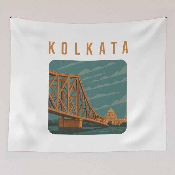 Item preview, Howrah Bridge and Victoria Memorial in Kolkata designed and sold by Places On Earth.