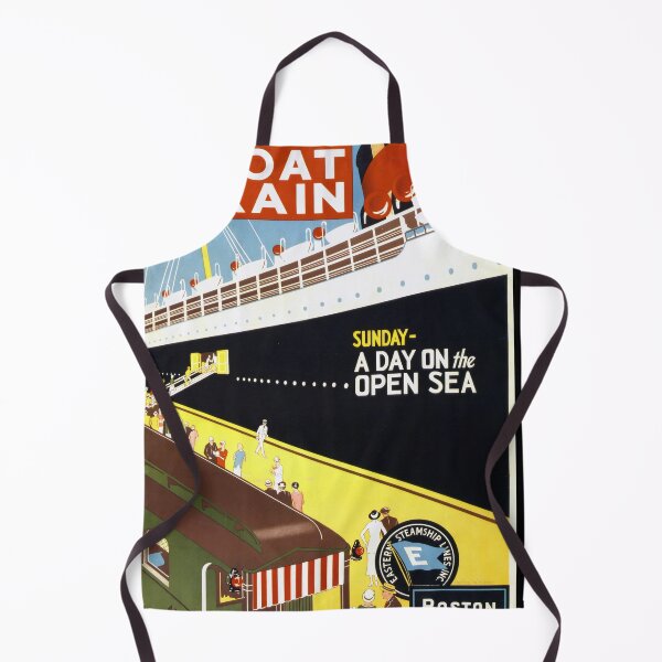 Item preview, Vintage Art Deco Travel Poster | Boston and Maine Railroad | Eastern Steamship Lines | The Boat Train Journey | Vibrant Colors designed and sold by artofuniverse.