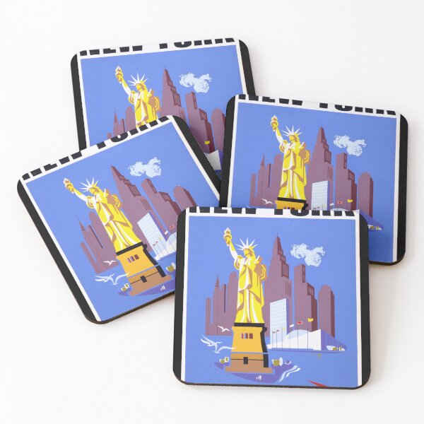 Item preview, Vintage Allegheny Airlines New York Travel Poster | Mid-Century Modern Statue of Liberty Art | Retro NYC Skyline Home Decor designed and sold by artofuniverse.