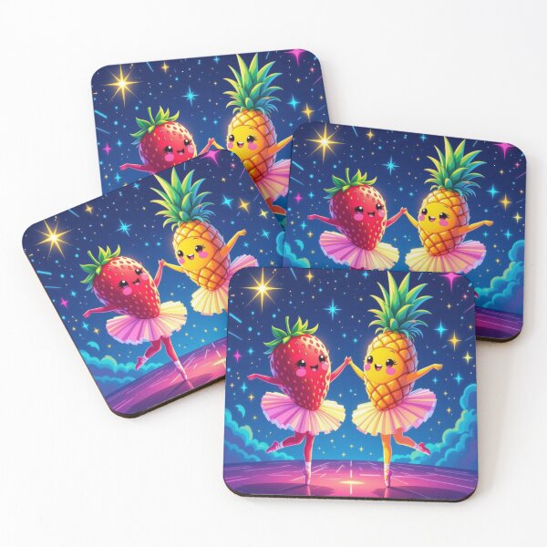 Item preview, Dolled Up Fruit Ballet – Strawberry & Pineapple dancing under the stars designed and sold by FotoworldEdel.
