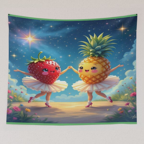 Item preview, Dolled Up Fruit Ballet – Strawberry & Pineapple dancing under the stars designed and sold by FotoworldEdel.