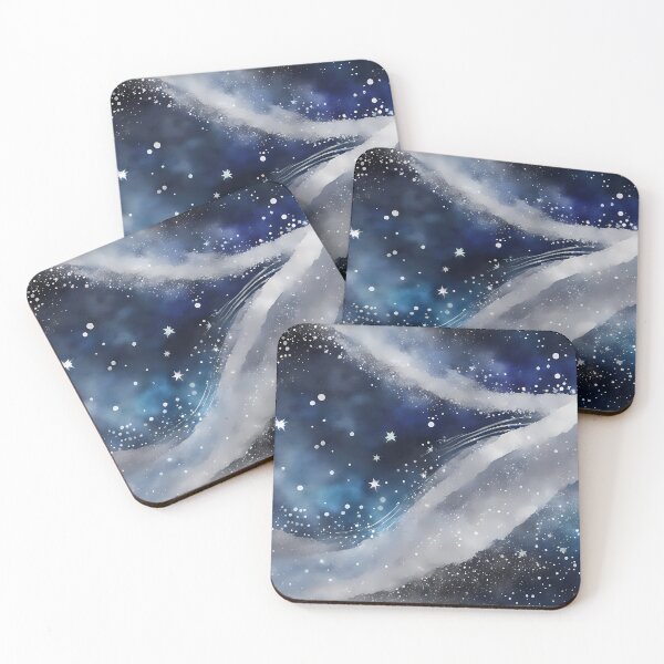 Item preview, Abstract Silver Wave in Dark Blue Space designed and sold by CalmnessbyChoice.