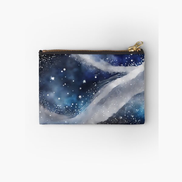 Item preview, Abstract Silver Wave in Dark Blue Space designed and sold by CalmnessbyChoice.