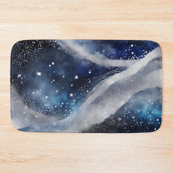 Item preview, Abstract Silver Wave in Dark Blue Space designed and sold by CalmnessbyChoice.