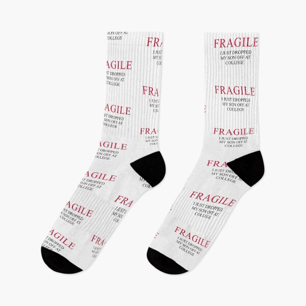Item preview, "Fragile – I Just Dropped My Son Off at College | Funny Emotional Parent Design for Proud College Mom or Dad" designed and sold by artworkathome.