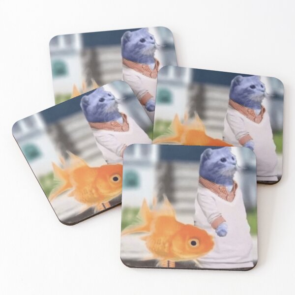 Item preview, Blue cat, goldfish  designed and sold by monkey zone.
