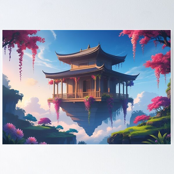 Item preview, Tranquil Floating Island Pagoda in Blossom Garden designed and sold by DKA-2ndBoy.
