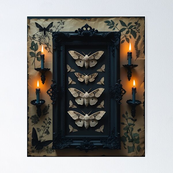 Item preview, Vintage Moth Altar Aesthetic Wall Display designed and sold by DKA-2ndBoy.