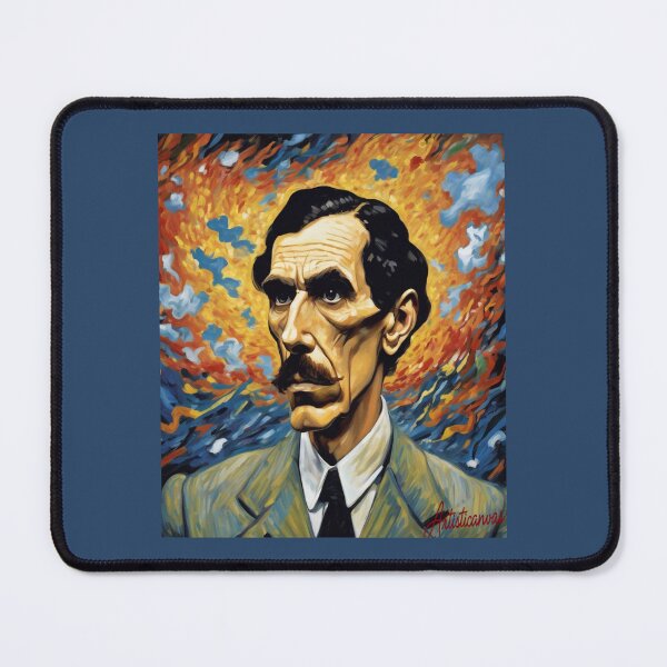 Item preview, "Ron Mael's Stylized Portrait: The Immobile Man in Chaos" designed and sold by Artisticanvas.