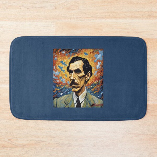 Item preview, "Ron Mael's Stylized Portrait: The Immobile Man in Chaos" designed and sold by Artisticanvas.