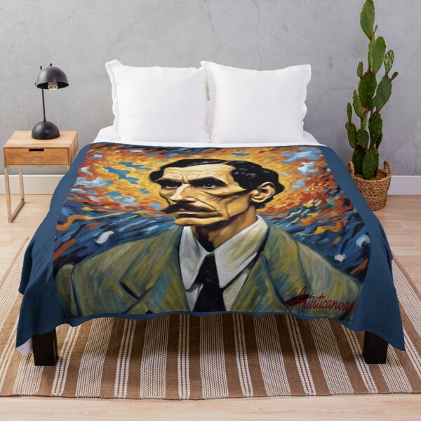 Item preview, "Ron Mael's Stylized Portrait: The Immobile Man in Chaos" designed and sold by Artisticanvas.