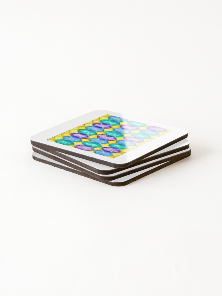 Thumbnail 4 of 5, Coasters (Set of 4), Check pattern1 designed and sold by NadarDesigns.