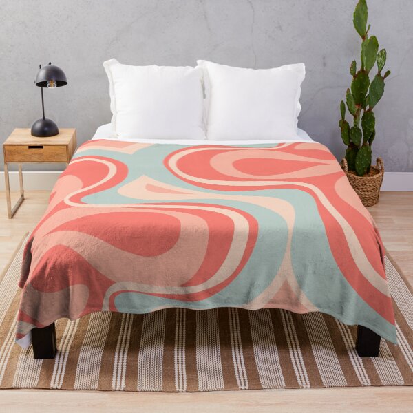 Item preview, Abstract Cloud Swirls Pattern in Coral Aqua designed and sold by kierkegaard.