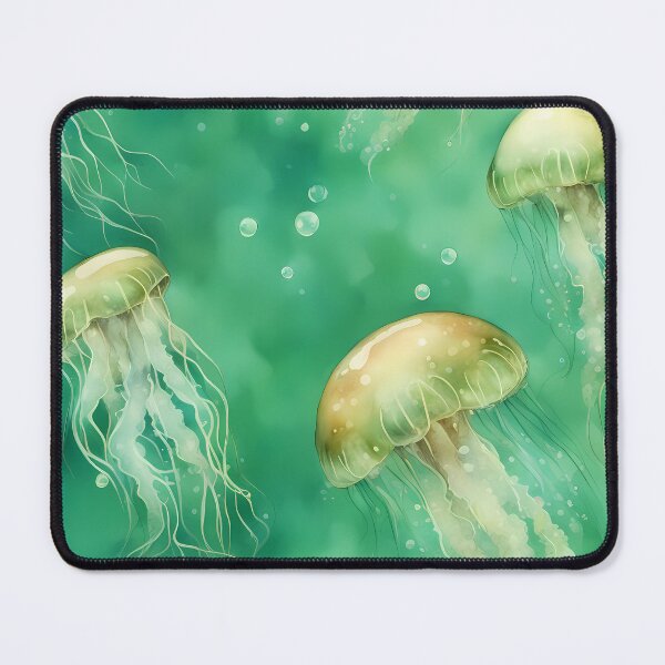 Item preview, Natural Jellyfish in Emerald Green Ocean designed and sold by CalmnessbyChoice.