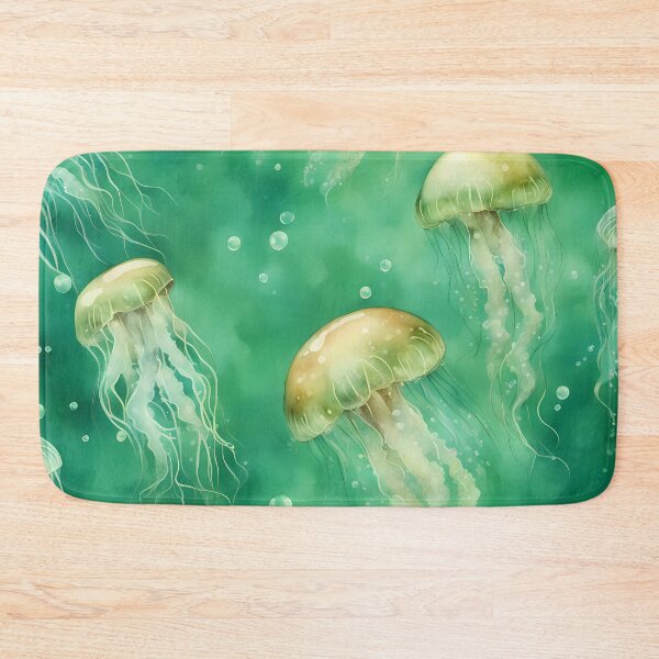Item preview, Natural Jellyfish in Emerald Green Ocean designed and sold by CalmnessbyChoice.