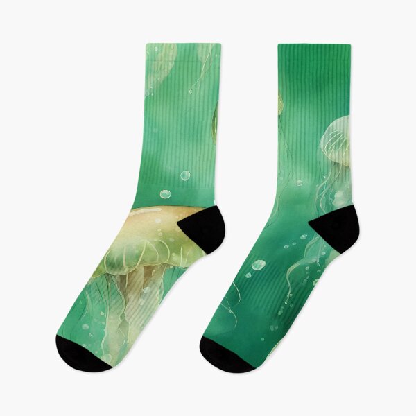 Item preview, Natural Jellyfish in Emerald Green Ocean designed and sold by CalmnessbyChoice.
