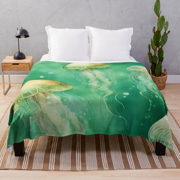 Item preview, Natural Jellyfish in Emerald Green Ocean designed and sold by CalmnessbyChoice.