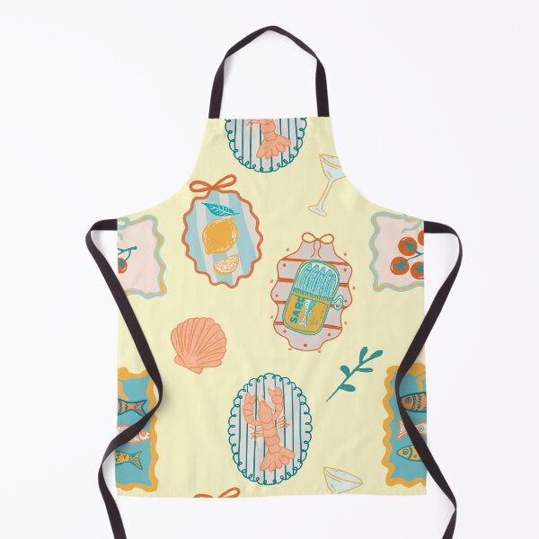 Item preview, Italian Summer Lemons & Sardines Hand-Drawn Beachside Coquette designed and sold by FormCo.