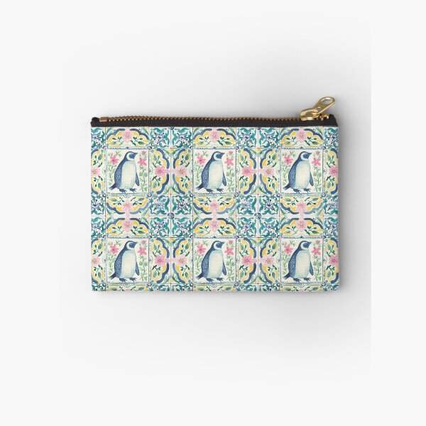 Item preview, Penguin with Pink Blooms Tile designed and sold by imaginefountain.