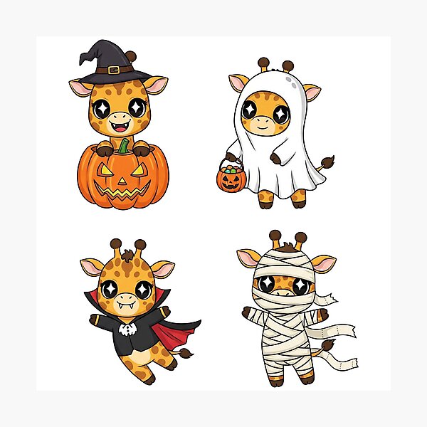 Item preview, Halloween Giraffe | Whimsically Spooky and Playfully Tall Seasonal Graphic designed and sold by Tw1nsAIArt.