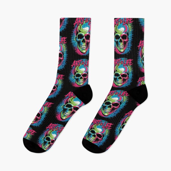 Item preview, Neon Graffiti Skull with Urban Edge designed and sold by Taans-Creation.