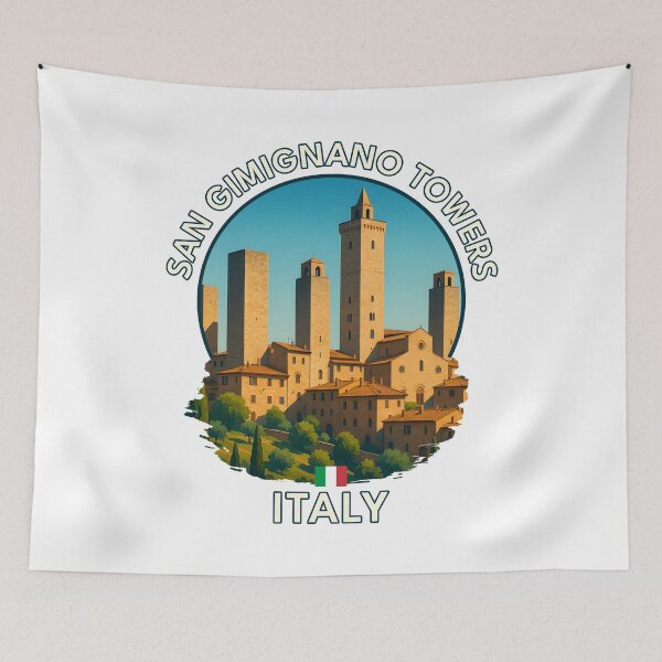 Item preview, San Gimignano Towers – Tuscany Medieval Town Summer Scene designed and sold by inkNext.