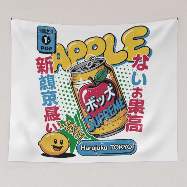 Item preview, Harajuku Apple Soda T-Shirt, Japanese Pop Art Graphic Tee, Retro Manga Streetwear, Tokyo Aesthetic Shirt, Kawaii Fruit Design, Asian Advert designed and sold by ReFreshU Shop Designs.
