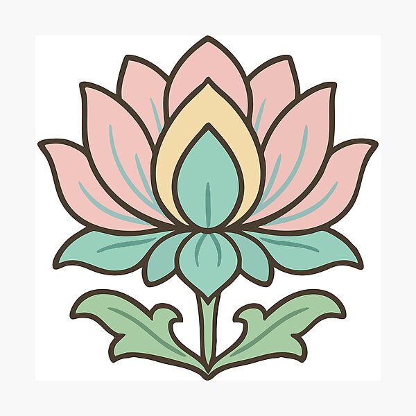 Item preview, Dancheong Korean Traditional Flower Pattern designed and sold by TomFrontierArt.