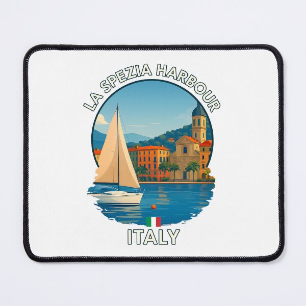 Item preview, La Spezia Harbour – Italian Riviera Coastal Town Art designed and sold by inkNext.