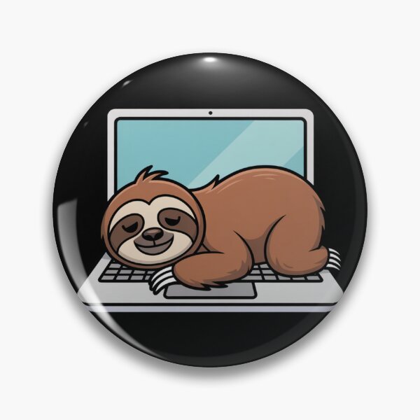 Item preview, Procrastinating Sloth on Laptop – Relatable Meme Art designed and sold by Silly Shapes Co..