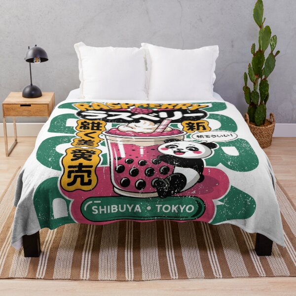 Item preview, Kawaii Raspberry Bubble Tea Panda T-Shirt, Japanese Boba Pop Art Tee, Cute Shibuya Tokyo Style, Harajuku Aesthetic Graphic, Red Panda Tee designed and sold by ReFreshU Shop Designs.