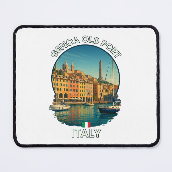 Item preview, Genoa Old Port Italy – Scenic Waterfront Marina Summer Travel Art designed and sold by inkNext.