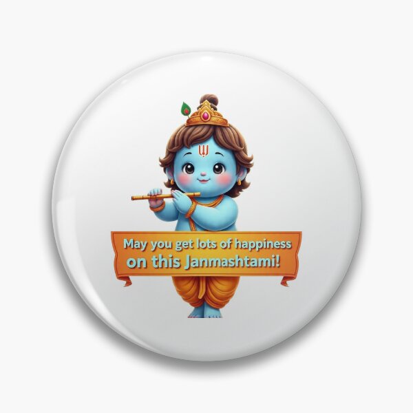 Item preview, Happy Krishna Janmashtami Sticker 3D designed and sold by ArchanaKatoch.