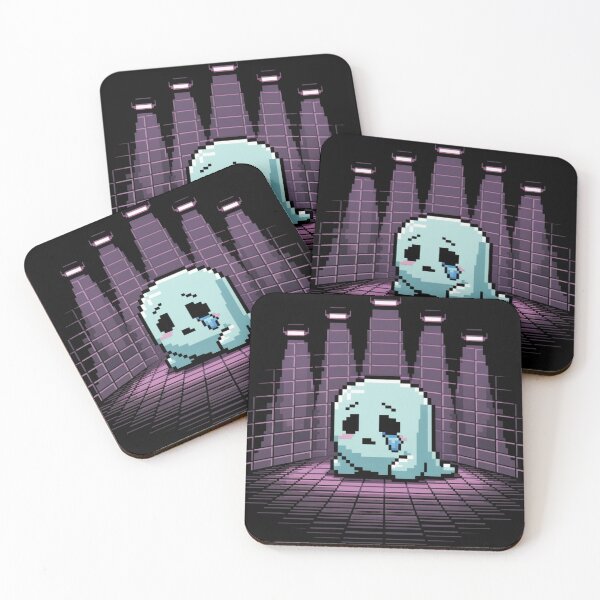 Item preview, Crying Pixel Ghost in the Corner – Sadcore Vapor Art designed and sold by Silly Shapes Co..
