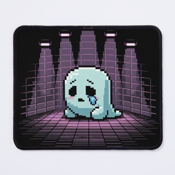 Item preview, Crying Pixel Ghost in the Corner – Sadcore Vapor Art designed and sold by Silly Shapes Co..