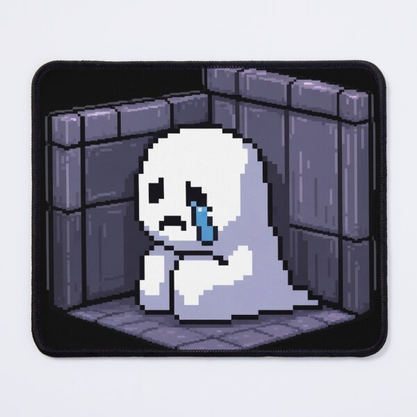 Item preview, Crying Pixel Ghost in the Corner – Sadcore Vapor Art designed and sold by Silly Shapes Co..