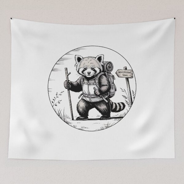 Item preview, Hiking panda Backpacking Animals  designed and sold by BHMARTS.