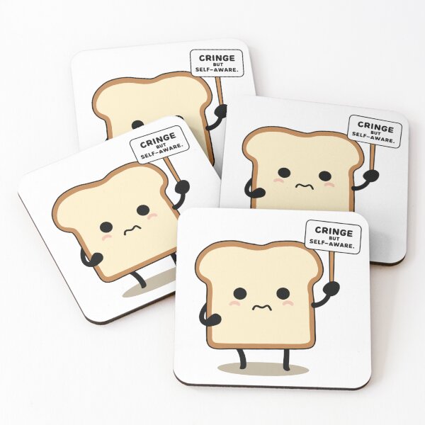 Item preview, Cringe but Self-Aware – Funny Toast Kawaii Minimalist Design designed and sold by Silly Shapes Co..