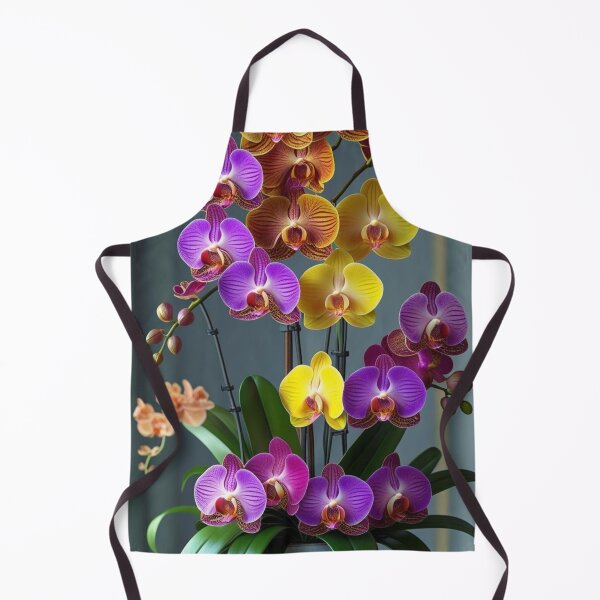 Item preview, Vibrant Yellow, Orange and Purple Orchids – Tropical Botanical Wall Art designed and sold by Mvolo.