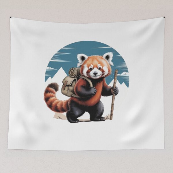 Item preview, Hiking panda Backpacking Animals  designed and sold by BHMARTS.