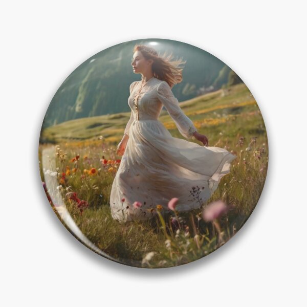 Artikelvorschau, Victorian Woman Running Through Wildflower Meadow entworfen und verkauft von BlareBlare.