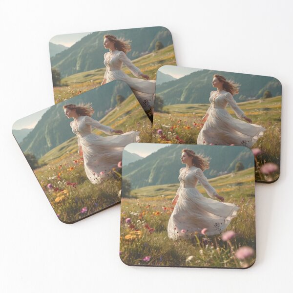 Artikelvorschau, Victorian Woman Running Through Wildflower Meadow entworfen und verkauft von BlareBlare.